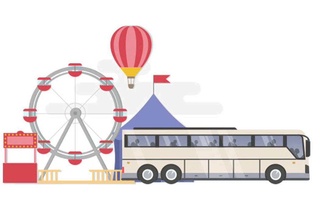 Amusement Partk Trip Bus Charter & Rental